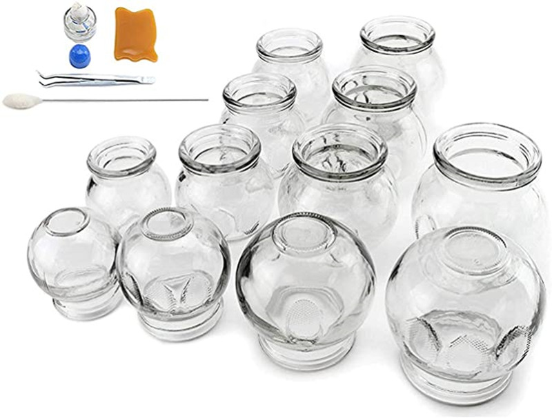 Sub-Health Problem Solve Real Fire Cupping Therapy Massage Set  Most Selling12Pcs Recovery Cups Kit 