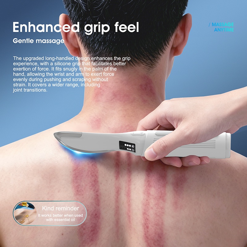 2400mah Electric EMS Stimulate Heating Therapy Mini Fascia Scraper Ergonomic Knife Size Scraping Guasha Massage Tool