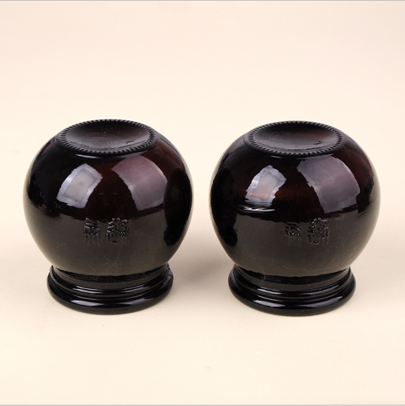 Black Smoky Glass Cupping Cups Therapist Usage Fire Cupping Massage Tool for Health Improvement