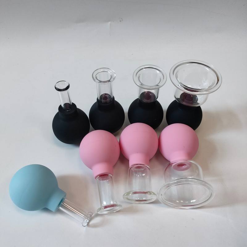 Small Pinch Silicone Ball Cupping Therapy Kit Hot Selling Fat Remove Glass Vacuum Massage Cups 