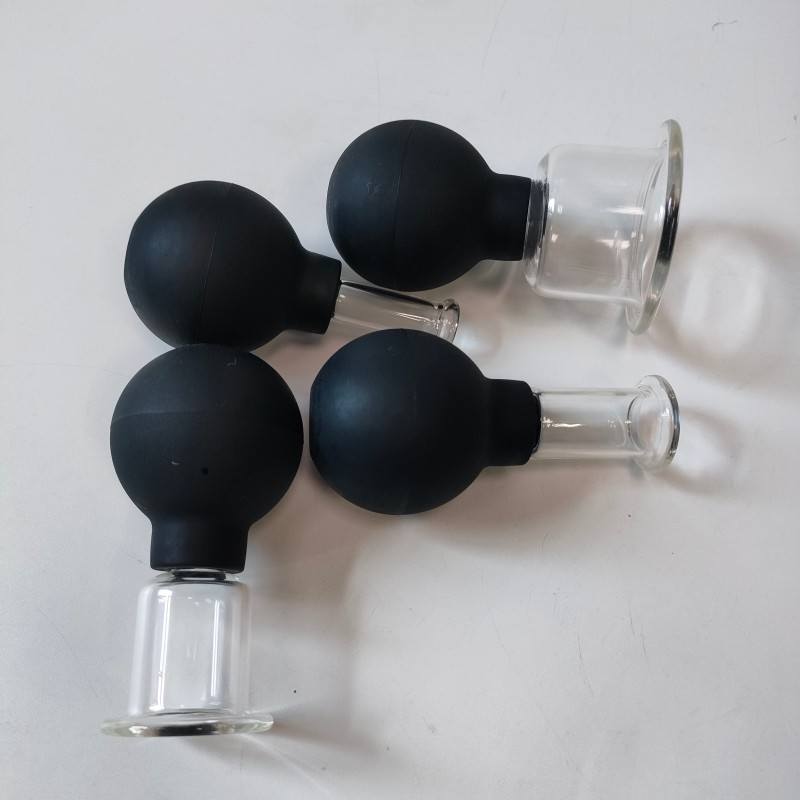 Small Pinch Silicone Ball Cupping Therapy Kit Hot Selling Fat Remove Glass Vacuum Massage Cups 
