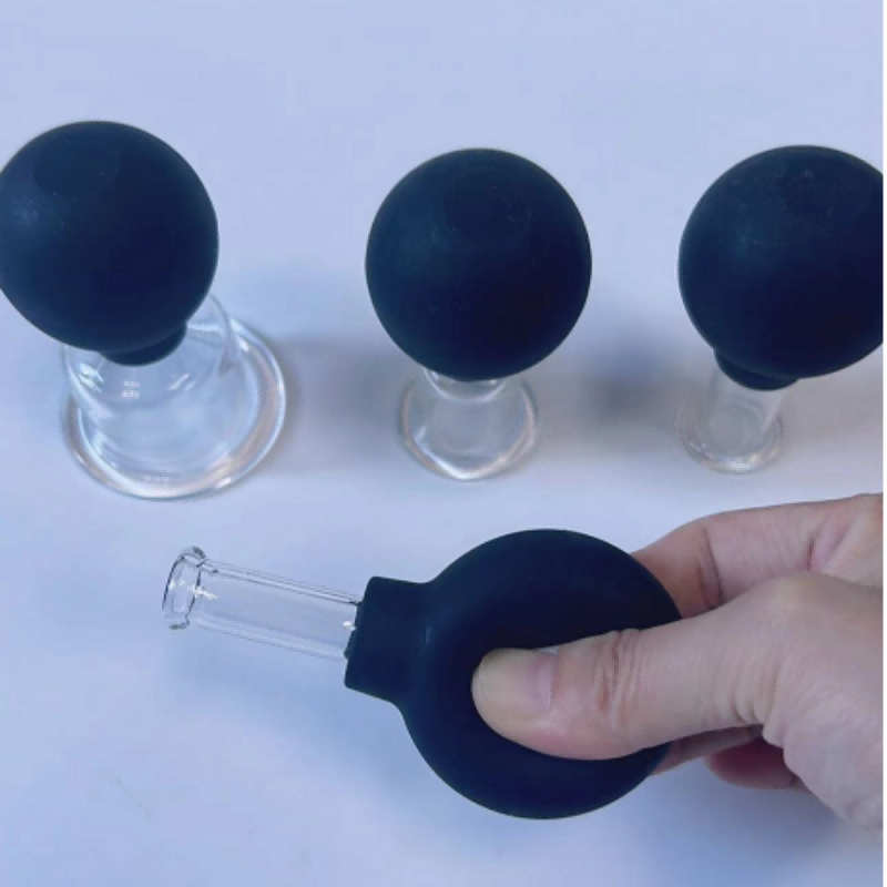 Small Pinch Silicone Ball Cupping Therapy Kit Hot Selling Fat Remove Glass Vacuum Massage Cups 