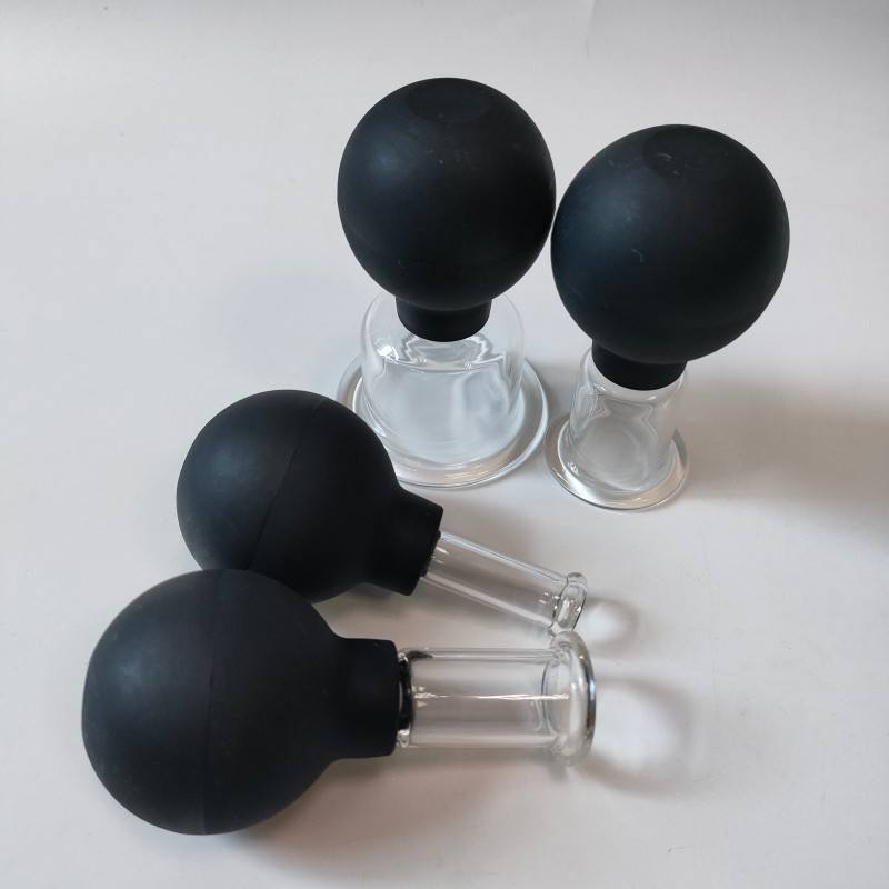 Small Pinch Silicone Ball Cupping Therapy Kit Hot Selling Fat Remove Glass Vacuum Massage Cups 