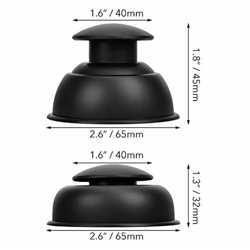 Black Silicone Press Suction Cupping Cups Increase Blood Circulation Muscle Vacuum Cupping Therapy for Pain Relief and Toxic Compel 