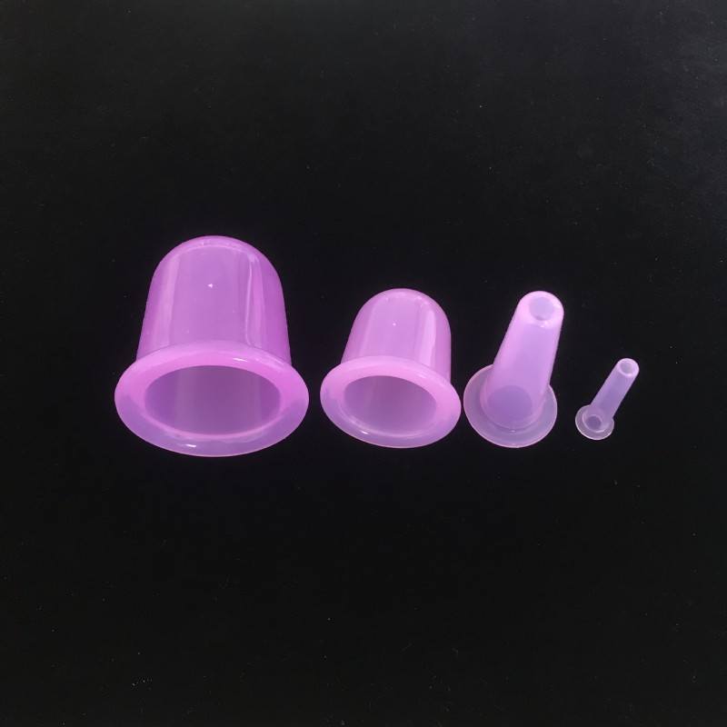 Most Selling Silicone Cupping Kit 4Pcs Clear Cups Manual Cupping Vacuum Therapy for Body Massage and Face Eye Lip Neck Lifting 