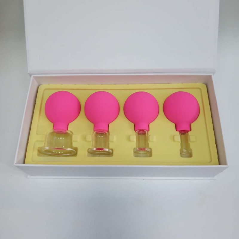 Most Selling Blue Vacuum Therapy Cup Kit 4PCS Cups Suction Cupping Massage Kit 