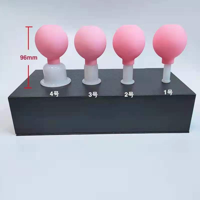 Nature White Jade Stone Cupping Cups 4 Size Vaccum Cup for Body Lymphatic Drainage and Face Skin Rejuvenate Massage