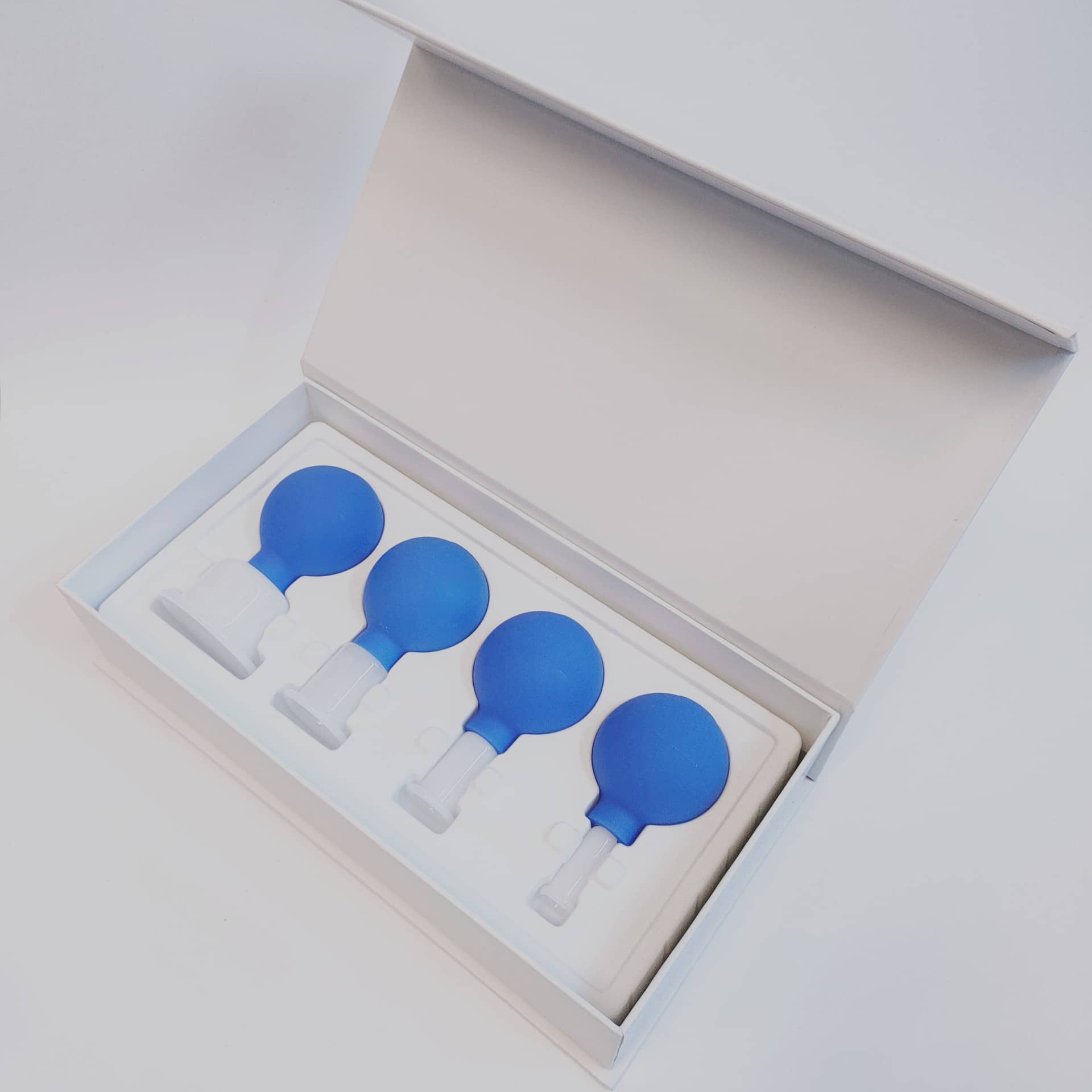 Nature White Jade Stone Cupping Cups 4 Size Vaccum Cup for Body Lymphatic Drainage and Face Skin Rejuvenate Massage