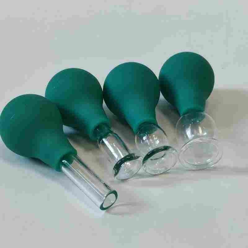 Energy Save Silicone+Glass Mini Face Lifting Cupping Cups Manufacturer  