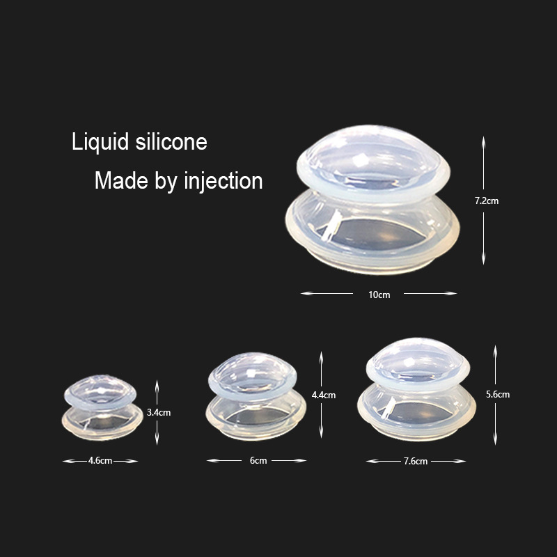 4pcs Transparent Silicone Cupping Cups Home Use No Fire Vacuum Therapy Massage Cupping Kit
