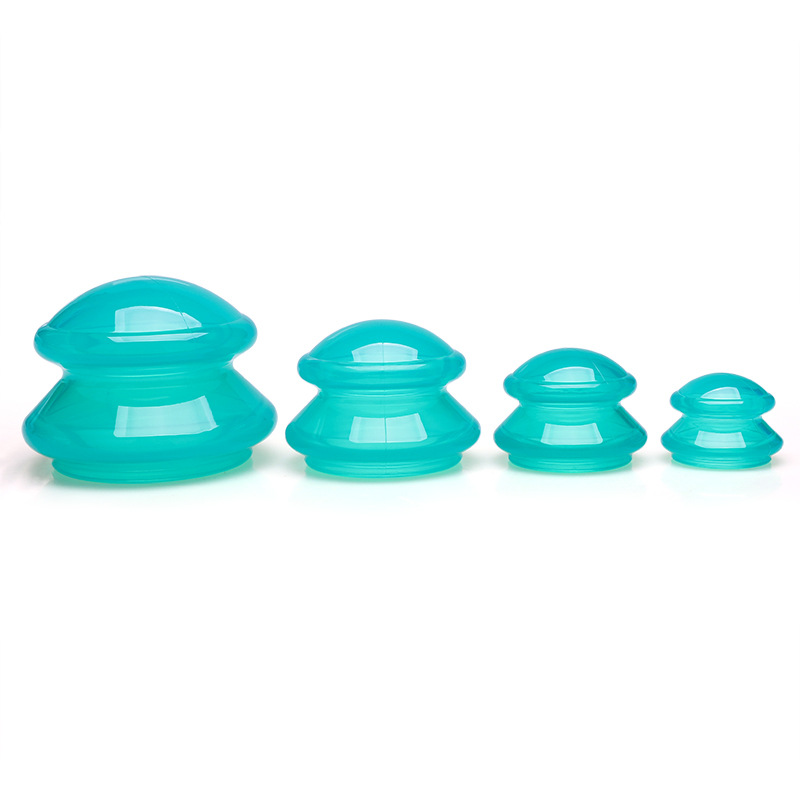 4pcs Transparent Silicone Cupping Cups Home Use No Fire Vacuum Therapy Massage Cupping Kit
