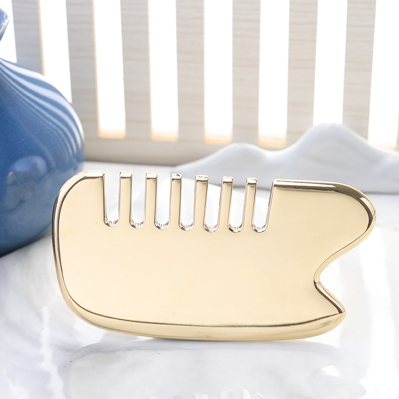 Daily Massage Usage Brass Copper Scraping Comb Massage for Headache Relief Scalp Merdian Drainage Massage