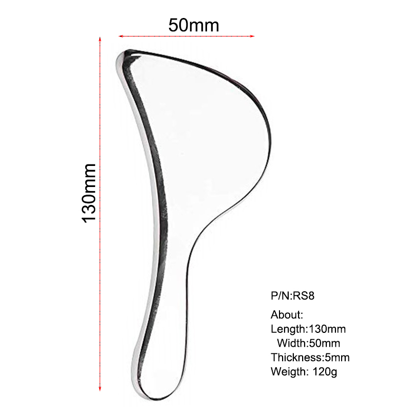 Knife Shape Steel Gua Sha Board for Face Lifting Body Meridians Massage 