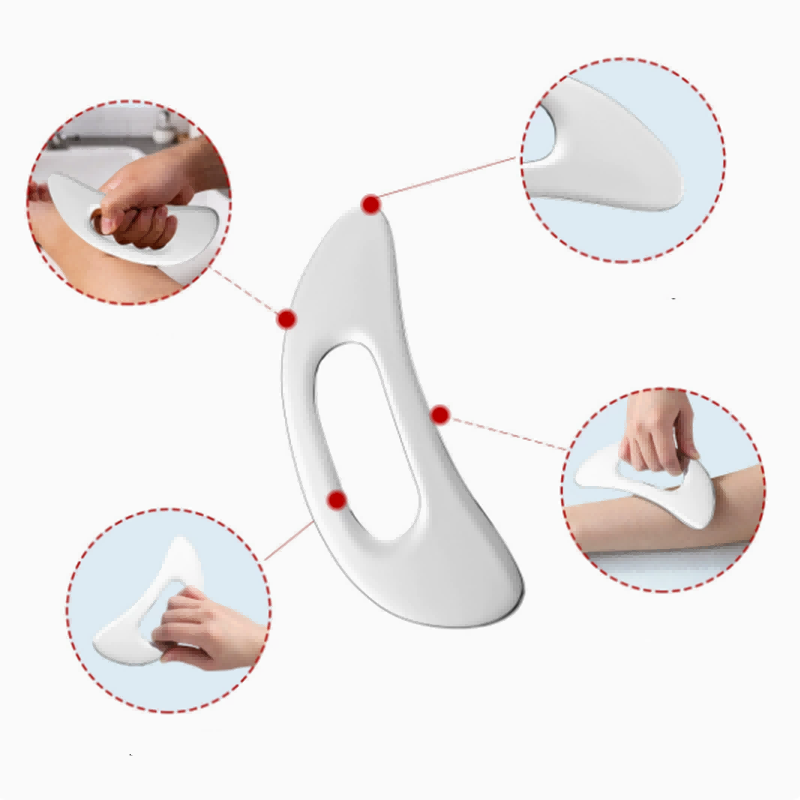 Easy Handheld Large Stainless Steel GuaSha Board with Hole in the Middle for Body Massage