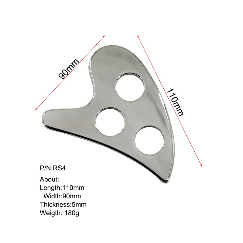 Steel Deep Muscle Fascia Release Massage Board as Acupressure Point Massager and Gua Sha Scraper 