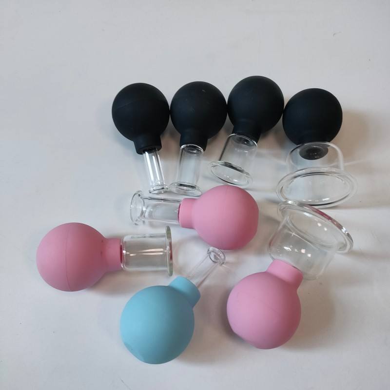 Small Pinch Silicone Ball Cupping Therapy Kit Hot Selling Fat Remove Glass Vacuum Massage Cups