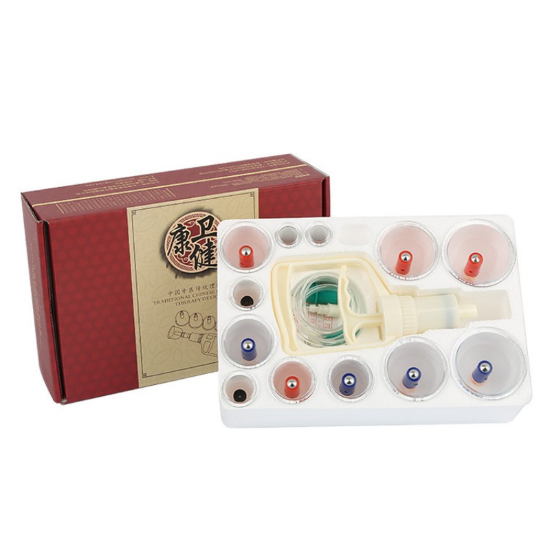 TCM Health Care Improve Method Plastic Cupping Vacuum Therapy Kits for Pain Relief Qi Move Increase Metabolic System