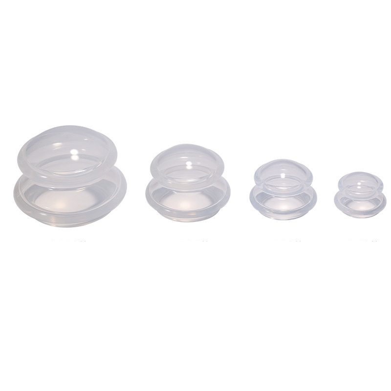 4pcs Transparent Silicone Cupping Cups Home Use No Fire Vacuum Therapy Massage Cupping Kit