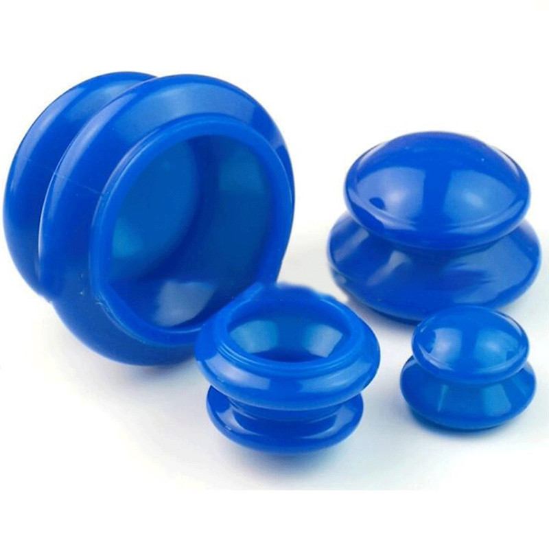 Cheap Solid Color Silicone Cupping Cups Anti Cellulite Vacuum Suction Massage Meridian Drainage Ventosa Tools