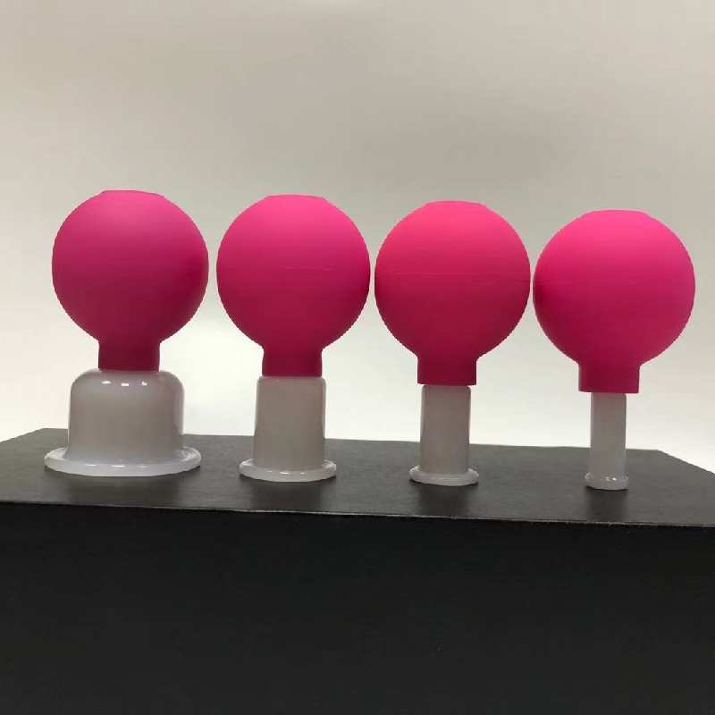 Nature White Jade Stone Cupping Cups 4 Size Vaccum Cup for Body Lymphatic Drainage and Face Skin Rejuvenate Massage