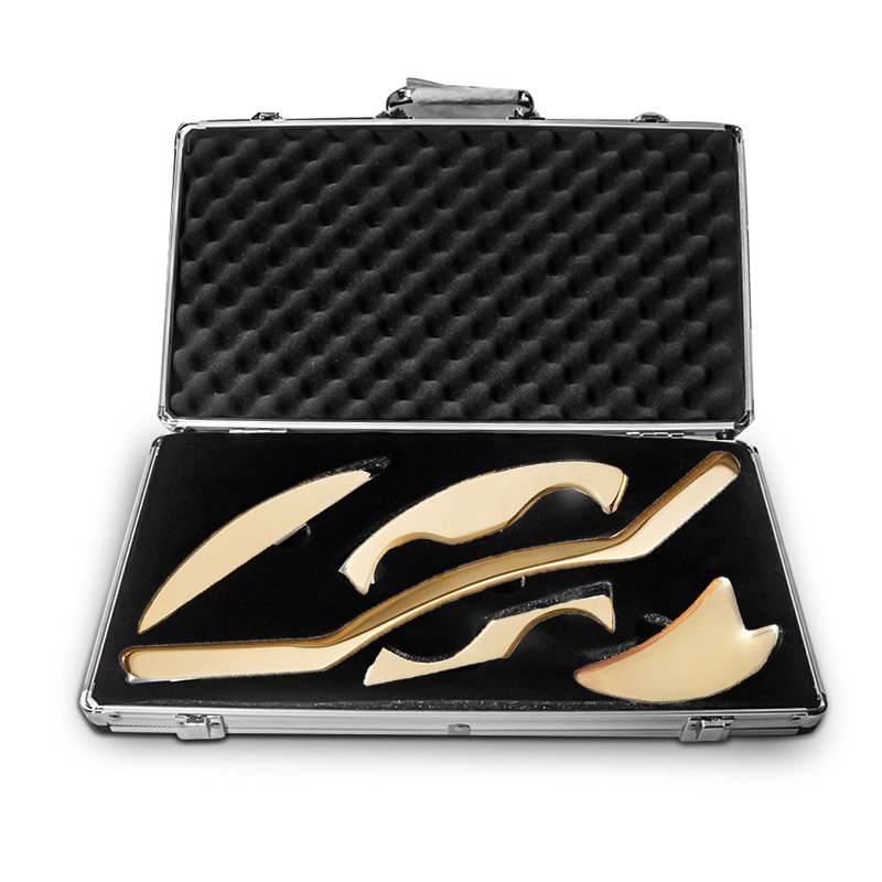 Copper ISTAM Set With 6 Different Styles Muscle Fascia Release Boards and Gua Sha Scraper for Chronic Pain Relief and After Exerciser Recovery