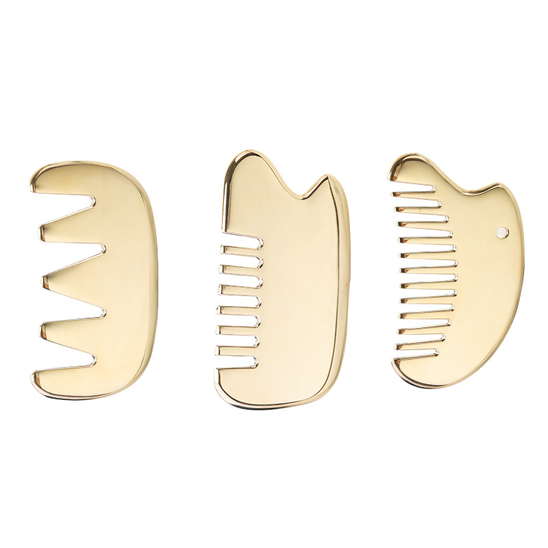 Daily Massage Usage Brass Copper Scraping Comb Massage for Headache Relief Scalp Merdian Drainage Massage