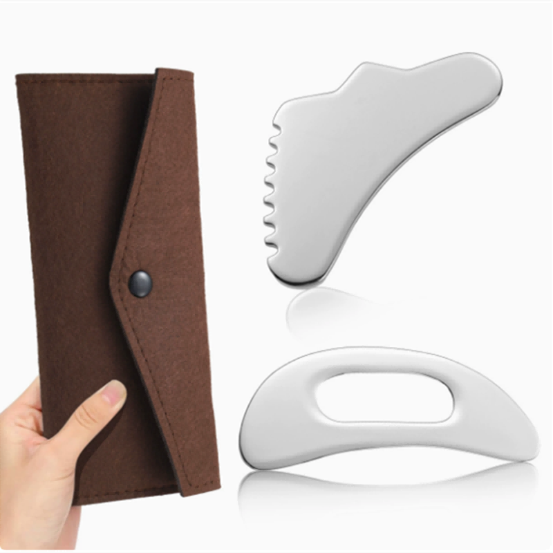 Easy Handheld Large Stainless Steel GuaSha Board with Hole in the Middle for Body Massage