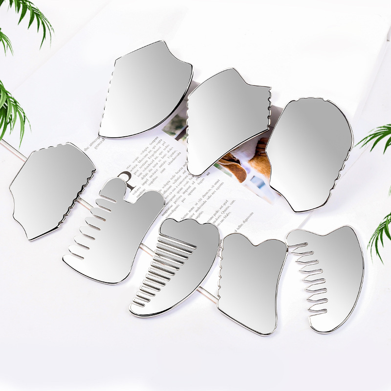 Various Stainless Steel Styles Facial Gua Sha Massage Tools Laser Logo Printing