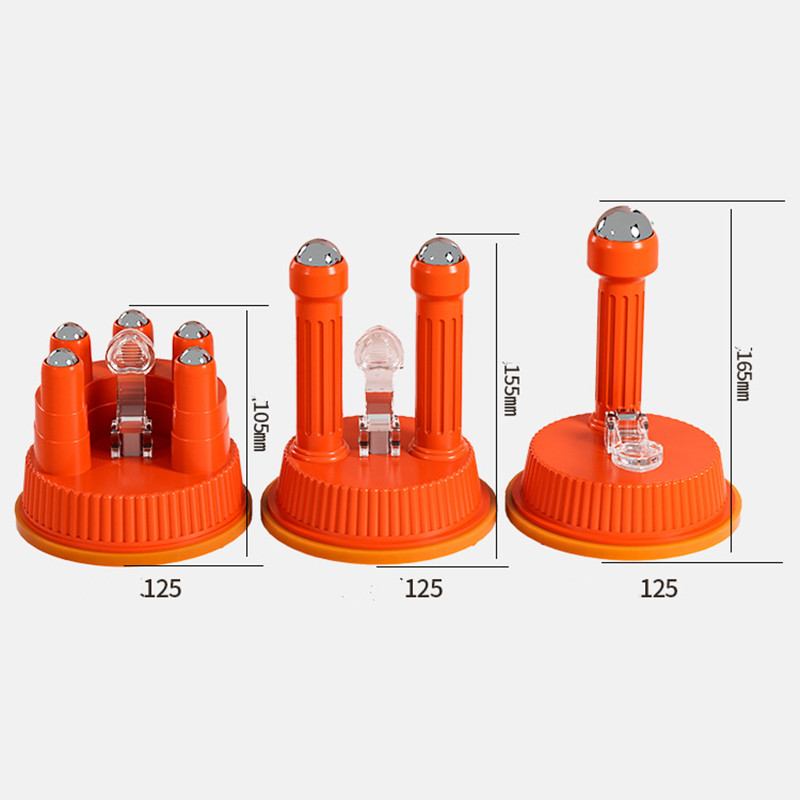 Black Orange Wall Mountable Suction Hands Free Acupoint Massage Device DIY Back Pain Relief Massager