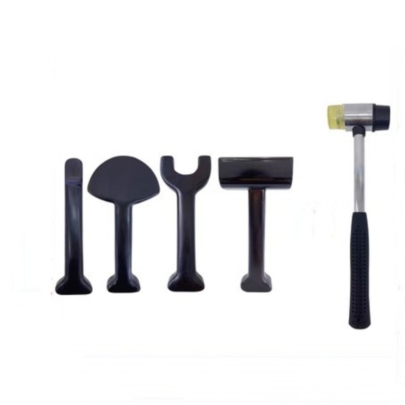 Black Sanders Wooden Spinal Corrector Supply Chiropractic Adjusting Tools Kit 5 Pieces Adjusting Spine Activator Hammer