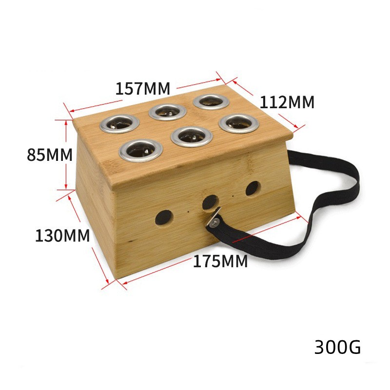 Popular 1-6 Holes Choice Moxibustion Wooden Box Match for Moxa Cone and Moxa Stick
